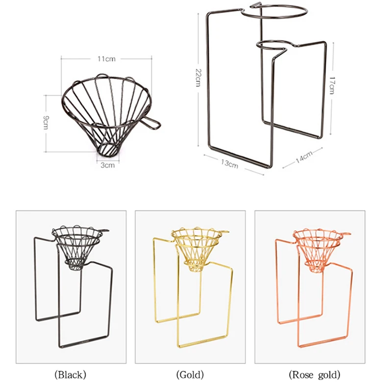 Stainless Steel Hand Punch V60 Stainless Steel Filter Cup Hand Coffee Filter Holder, Filter Basket