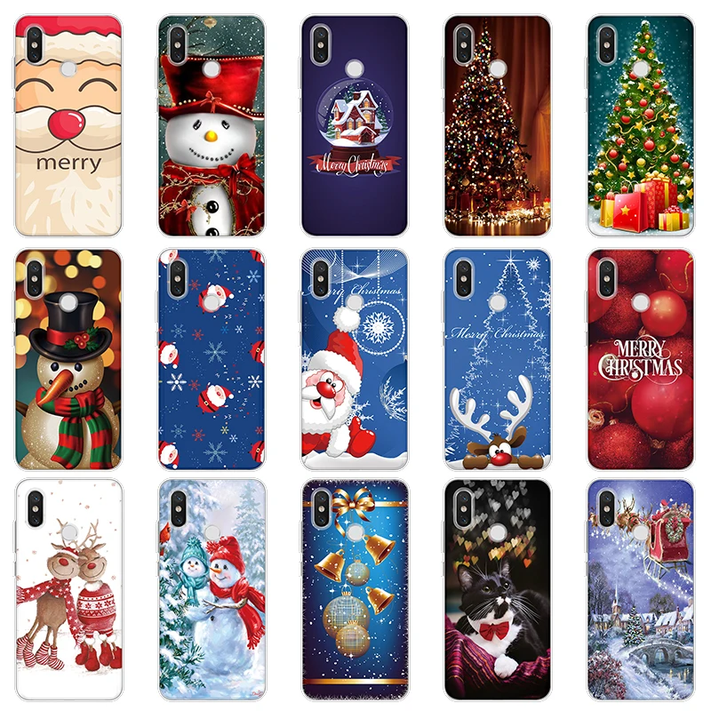 

Christmas Deer print Case Soft TPU For Coque Xiaomi Redmi Note 7 6 Pro 5 4X 5A 4 3 K20 Pro S2 Y2 Y3 Go Cases Xmas Cover Funda