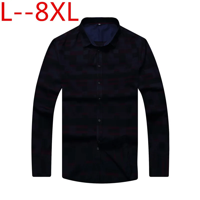Мужская рубашка в полоску размеры 8XL 7XL 6XL 5XL | одежда