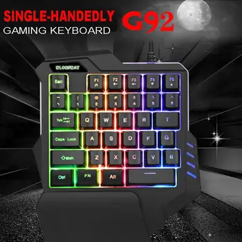 

One-Handed Mechanical Gaming Keyboard Portable Mini RGB Gaming Keypad 35 Keys Game Controller for PC