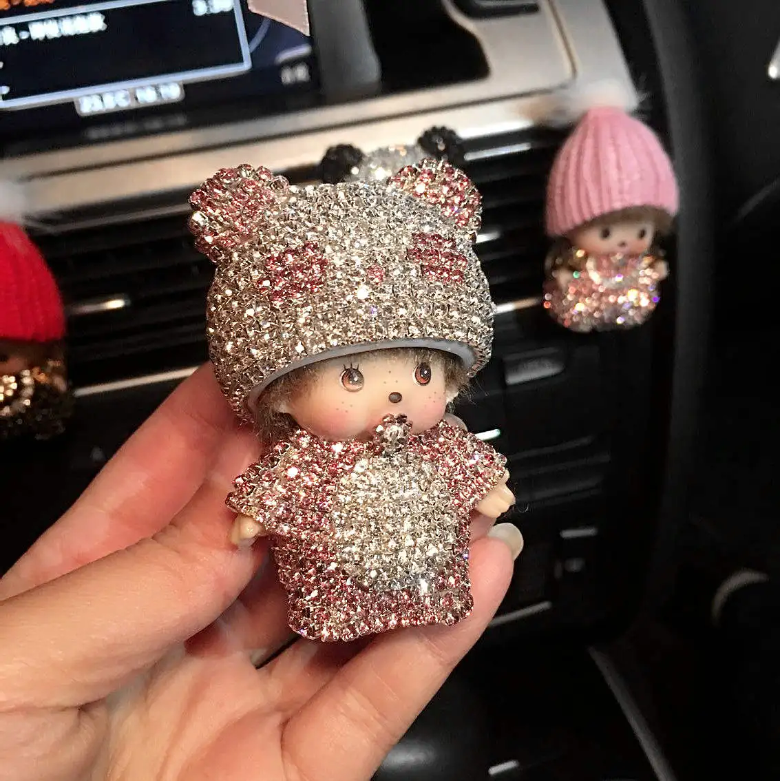 Автомобильный Кондиционер на выходе Духи автомобильный Кондиционер порт благовония нанизано на ободок духи дрель и автомобильные аксессуары украшения - Название цвета: Синий