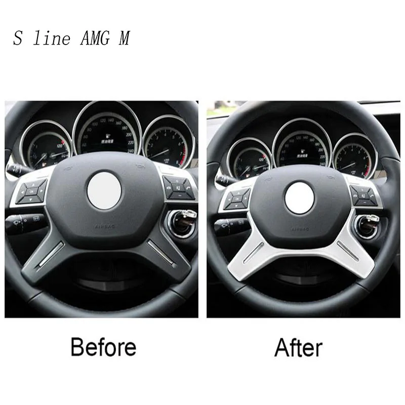 Автомобильный Стайлинг для Mercedes Benz C class W204 C200 кнопки рулевого колеса наклейки крышка отделка панели рамка интерьер авто аксессуары