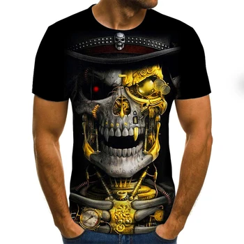 

2020 Brand Motorcycle T Shirt Punk T-shirt Knight Shirts 3d T Shirt Men Casual Vintage Hip Hop Summer Tee Top Homme Clothes