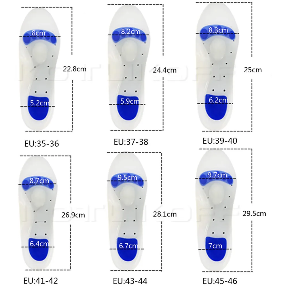 Эластичные мягкие Медицинские силиконовые гелевые ортопедические стельки для лечения боли в пятке, поддержка свода стопы, спортивные стельки для бега, амортизирующие стельки