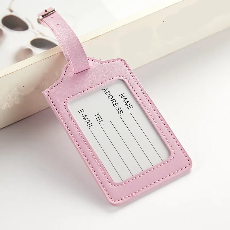 Style 1 Pink ETya, модная, ПУ кожа, для женщин и мужчин, багажная бирка, унисекс, Дорожный чемодан, багаж, посадка на багаж, Именные Бирки, адрес, этикетка, держатель, сумки - Цвет: Style 1 Pink
