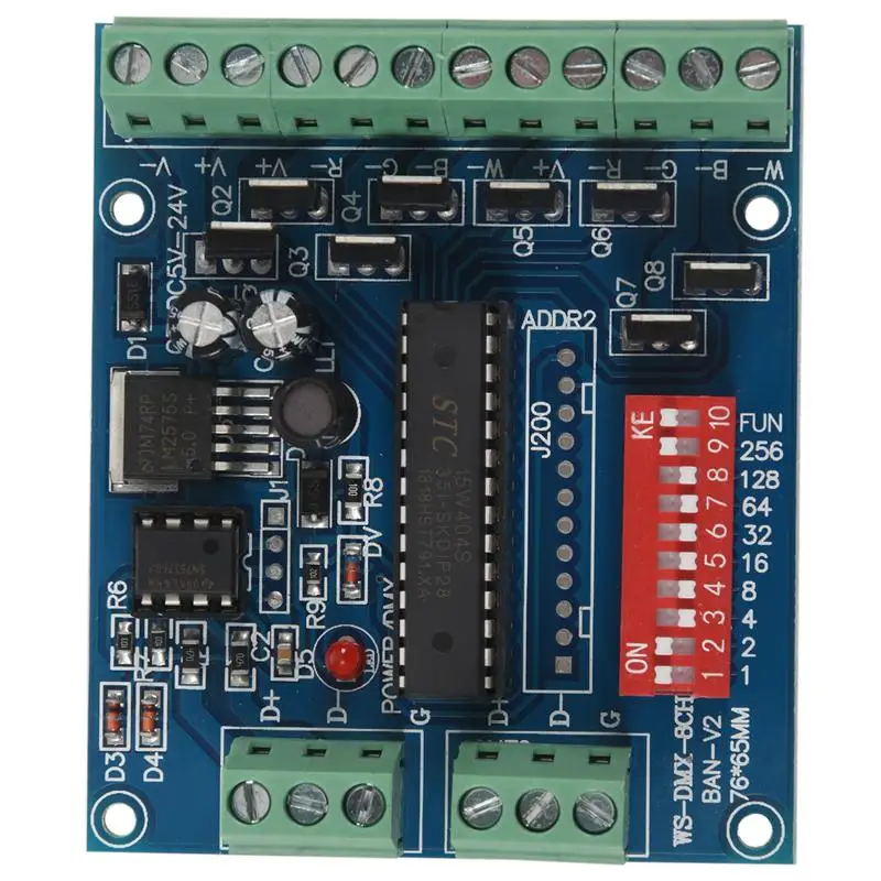 RGBW 8 канальный dmx-контроллер 2 группа RGBW 8CH декодер для светодиодной ленты