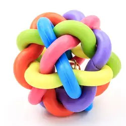 Игрушка для домашних животных красочный Мячик с колокольчиком Большой 9,5 см Цвет Плетеный здоровье охрана окружающей среды Устойчивость к