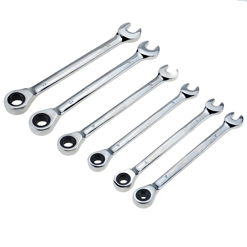 

1pc wrench Ratchet Combination Metric Wrench Set Fine Tooth Gear Ring Torque and Socket Wrench Set Nut Tools 6mm-12mm wrench set