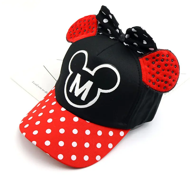 Новая Милая шляпа Микки Мауса, детская бейсбольная кепка для маленьких мальчиков и девочек, модная детская бейсболка с рисунком Микки и Минни - Цвет: 2
