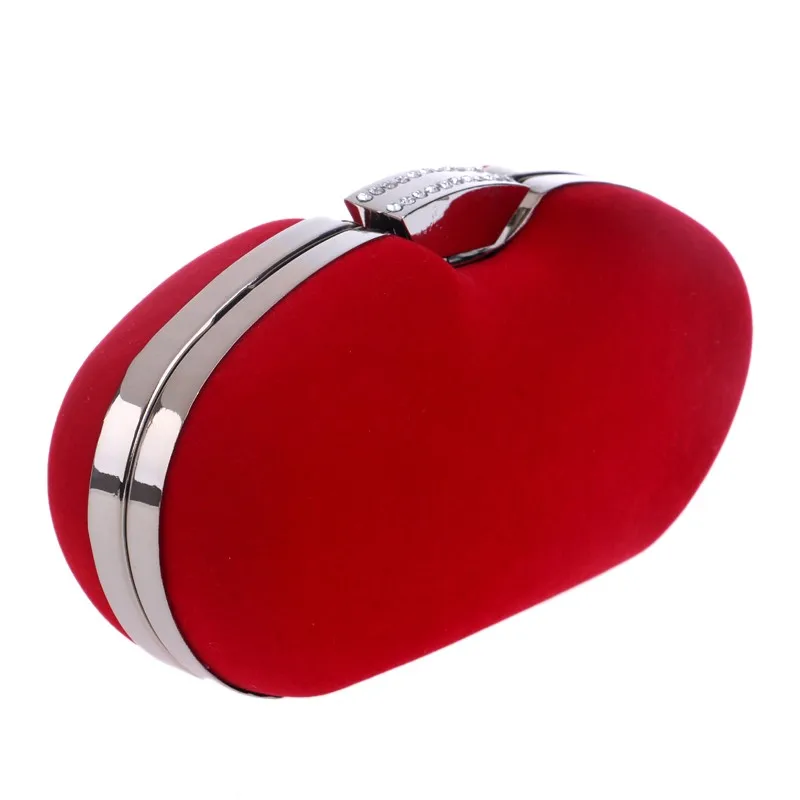 Fashion evening bags clutch women diamonds blue red velvet handbags chain shoulder bag for bridal bridesmaid polyester purses