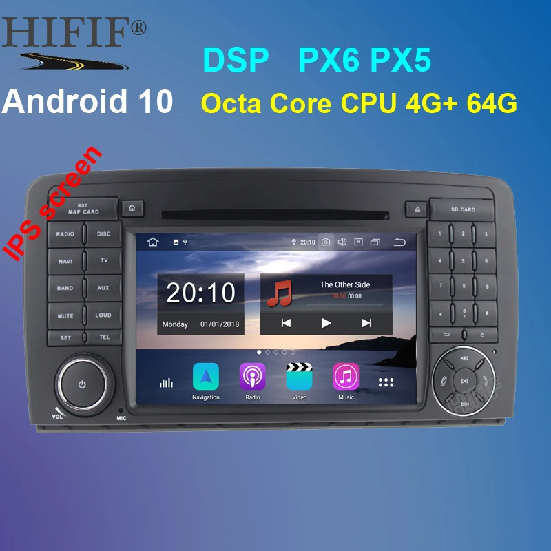 Автомобильный DVD-плеер PX6 IPS Octa Core Android 10 для Mercedes Benz AMG/R Class W251 R280 R300 R320 R350 GPS Радио
