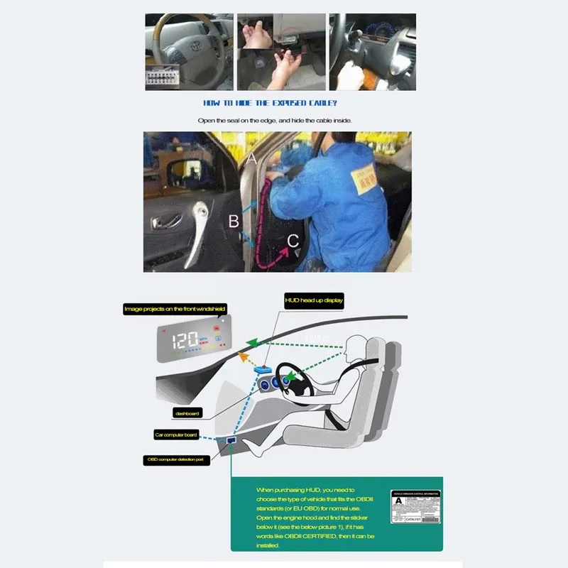 Автомобильный A200 HUD Дисплей на голову универсальный авто автомобиль транспортного средства предупреждение скорости Предупреждение H дисплей проектор