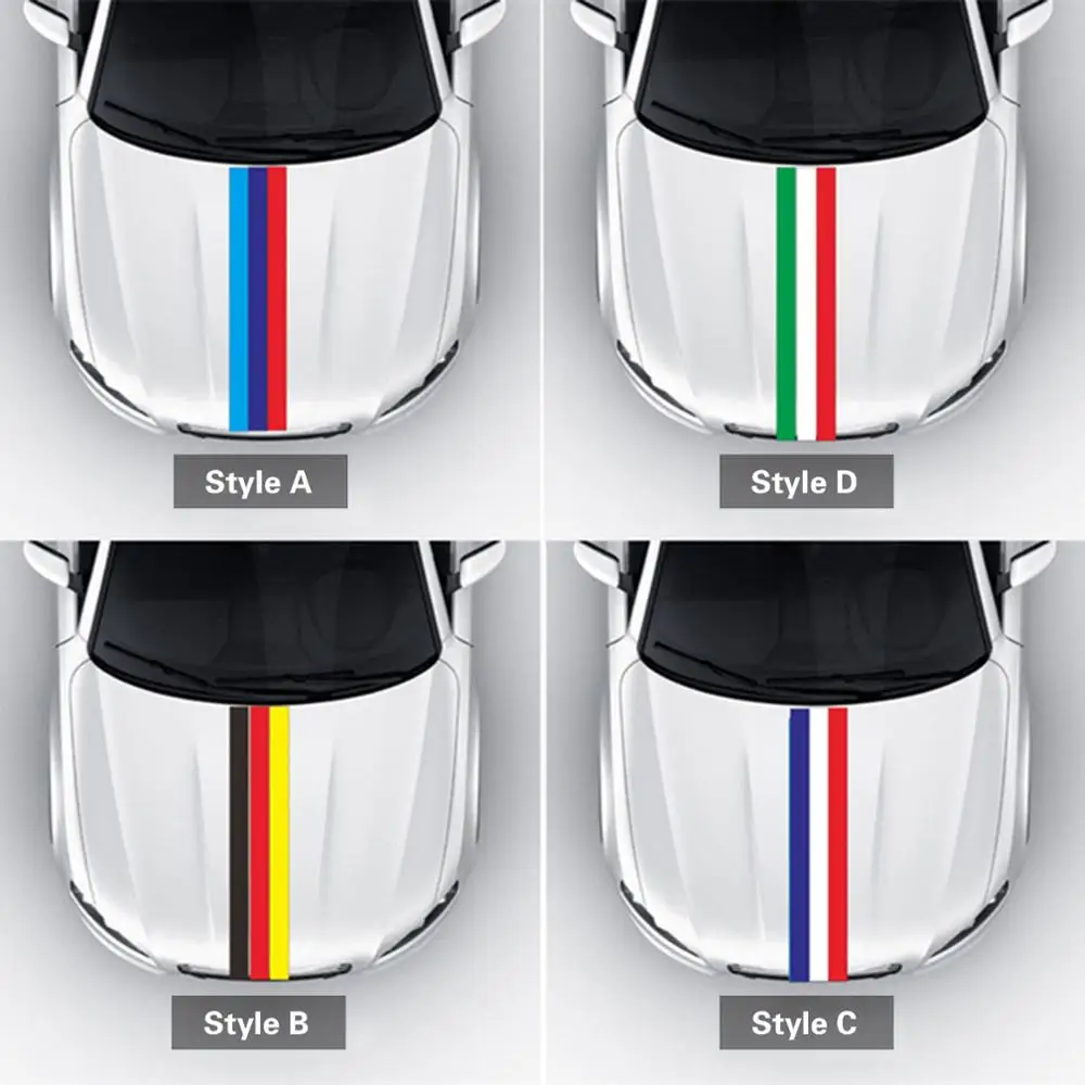 

German France Italian Flag Vinyl Car Sticker Decorative Auto Body Hood Wrap Film For Cars Covering Decal Accessories For Car