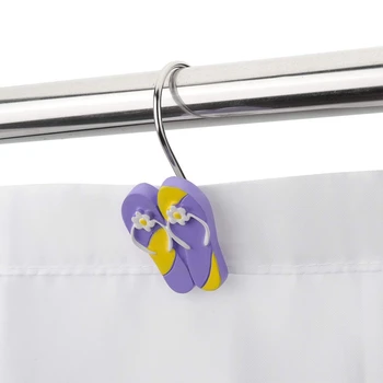 

HOT SALE Shower Curtain Hooks Rings, Metal Decorative Resin Hooks Shower Curtain Rings for Bathroom Shower Rods Curtain and Line
