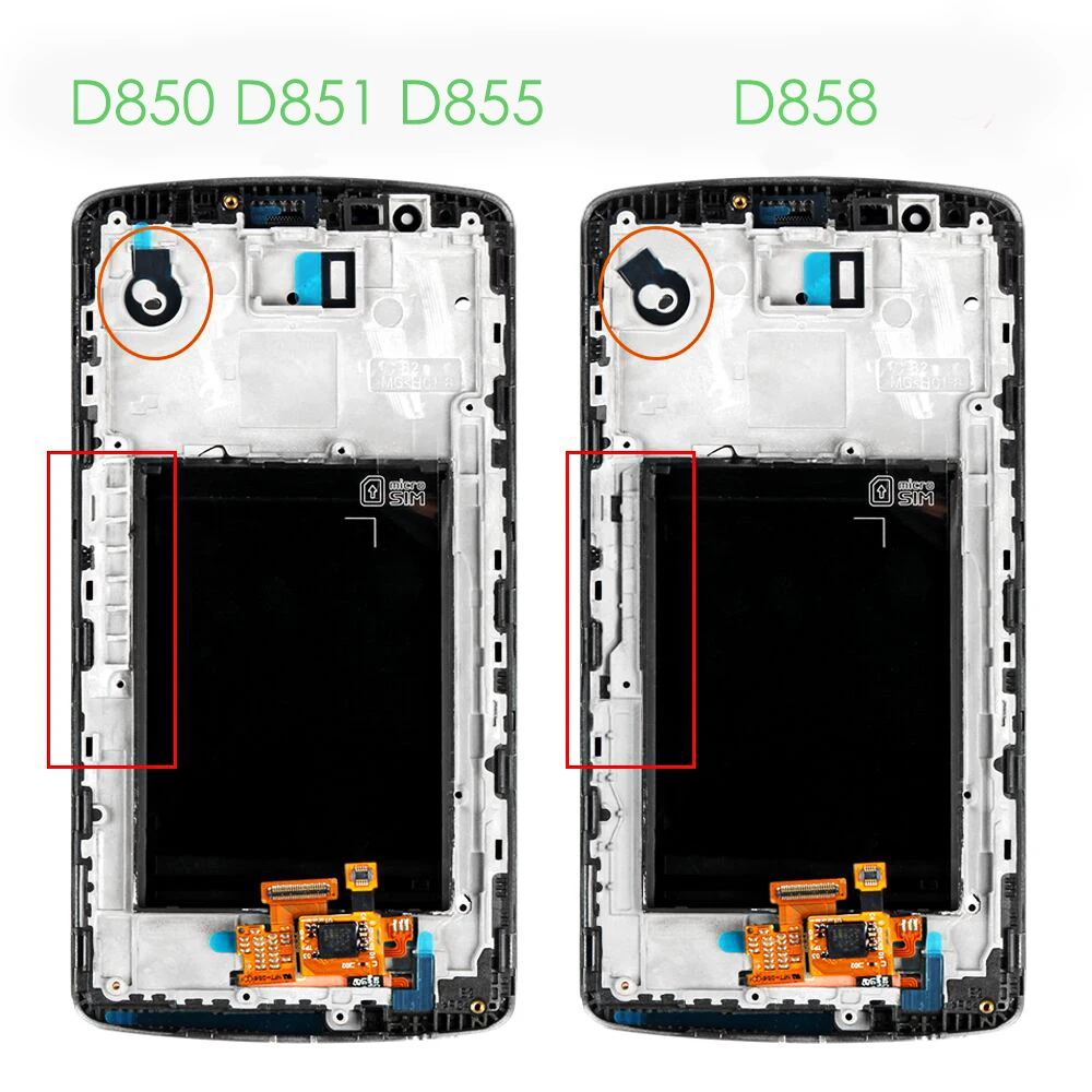 

5.5"OTMIL For LG G3 LCD Display Touch Screen with Frame Digitizer Assembly For LG G3 Display G3 D850 D851 D855 VS985 D858 LCD