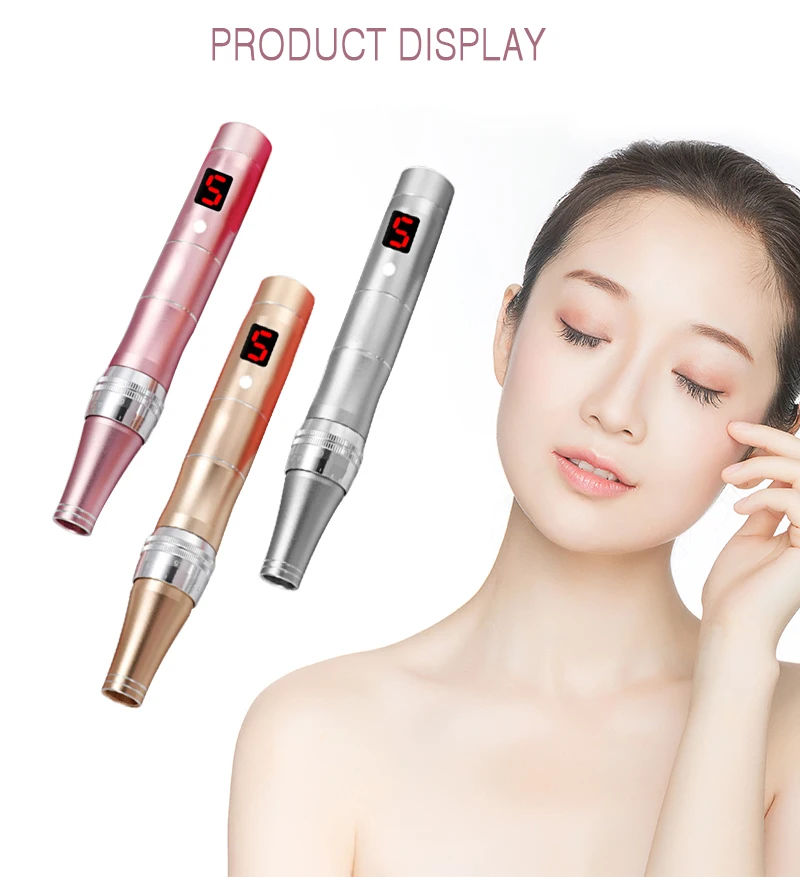 LCD Screen 5 Levels Micro Tiny Needles Dr. pen MYM Tightening Remove Scar Reduce Skin Wrinkles Scar Stretch Marks Removal Device