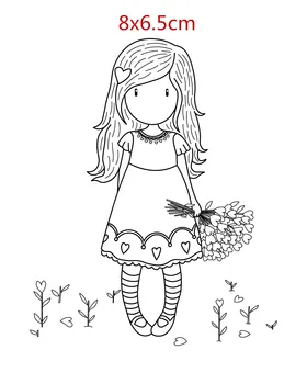 

girl clear stamps and metal cutting dies