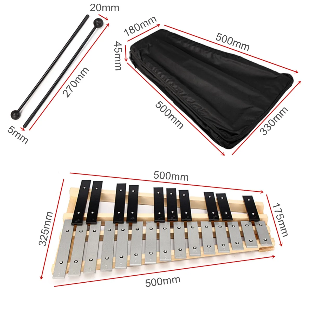 25 нот Glockenspiel ксилофон образовательный музыкальный инструмент молоток ударный инструмент, Подарочный Детский образовательный инструмент сумка для переноски