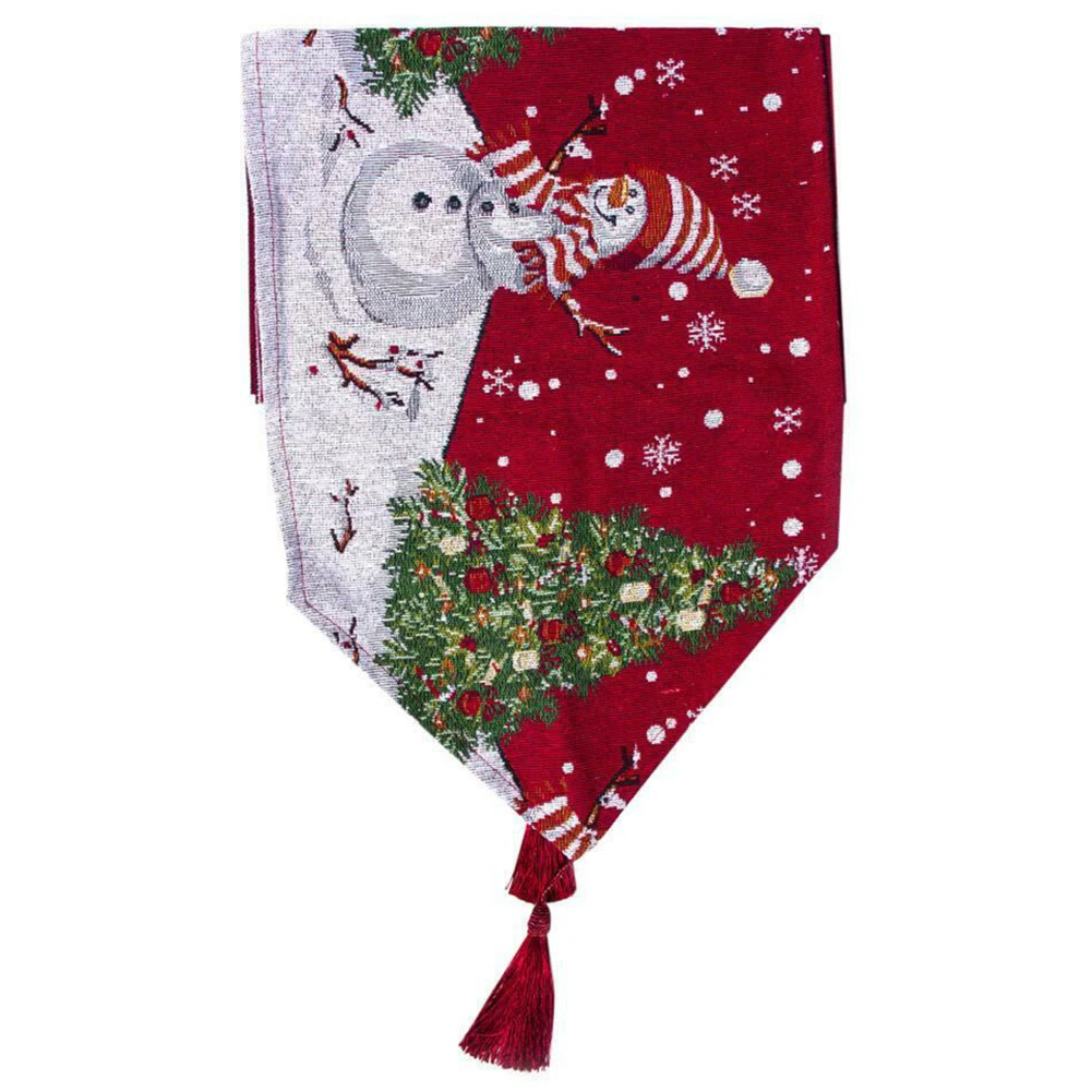 Linen Christmas Elk Snowman Table Runner Merry Christmas Decorations For Home Xmas Ornaments New Year Navidad - Цвет: B