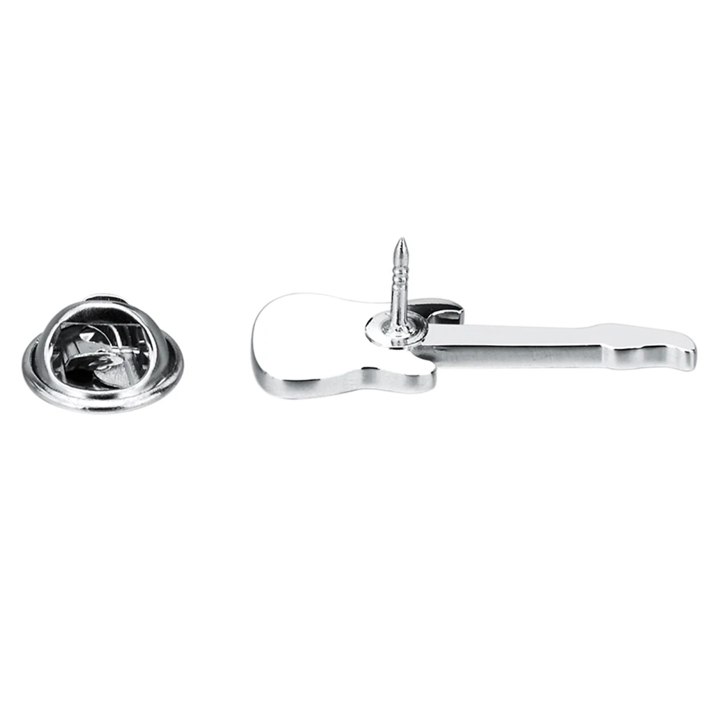 Fashion Brass Guitar Brooch Pins Musical Instruments Brooch Women Men Shirt Clothing Decor Accessories