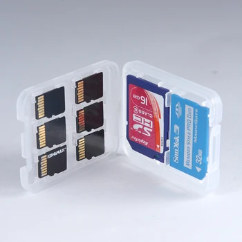 

standard 8 in 1 eight in one clear transparent plastic memory card holder SD card flash card memory stick MS TF card holder