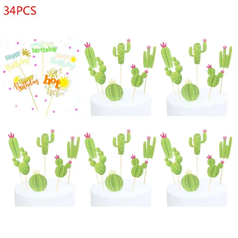 

34 pcs/set New Baking Cake Decoration Cardboard Birthday Cakes Insert Paper Card Party Supplies Dessert Pie Plugin