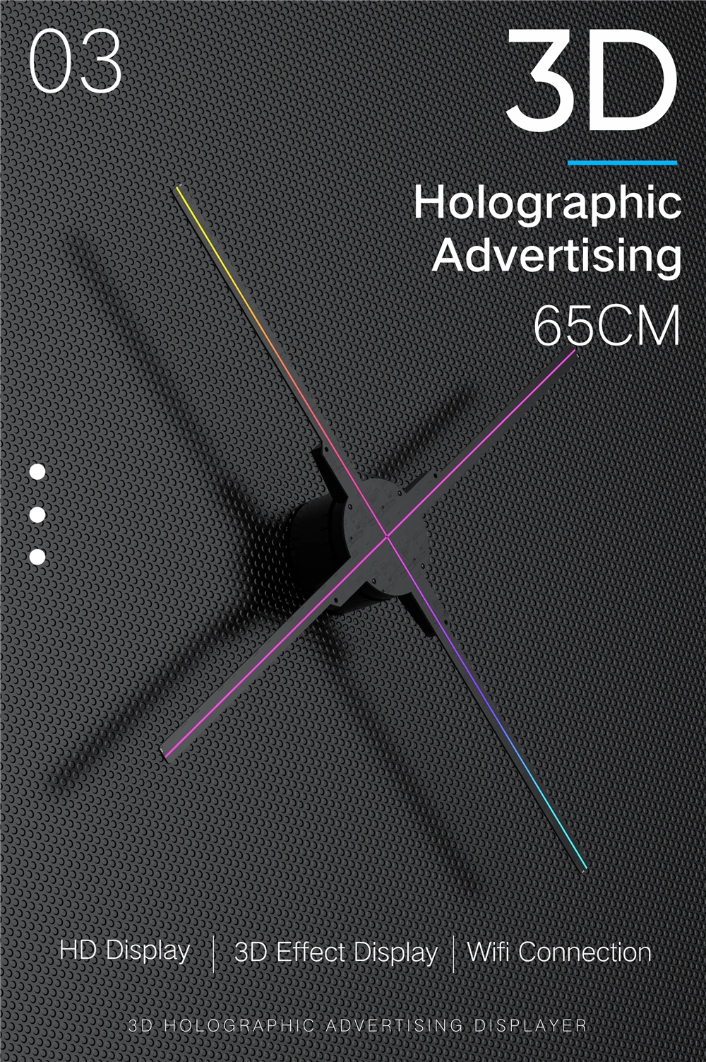 ZIoT 65cm-A 3D голографический дисплей светодиодный вентилятор голографический проектор голограмма рекламная машина