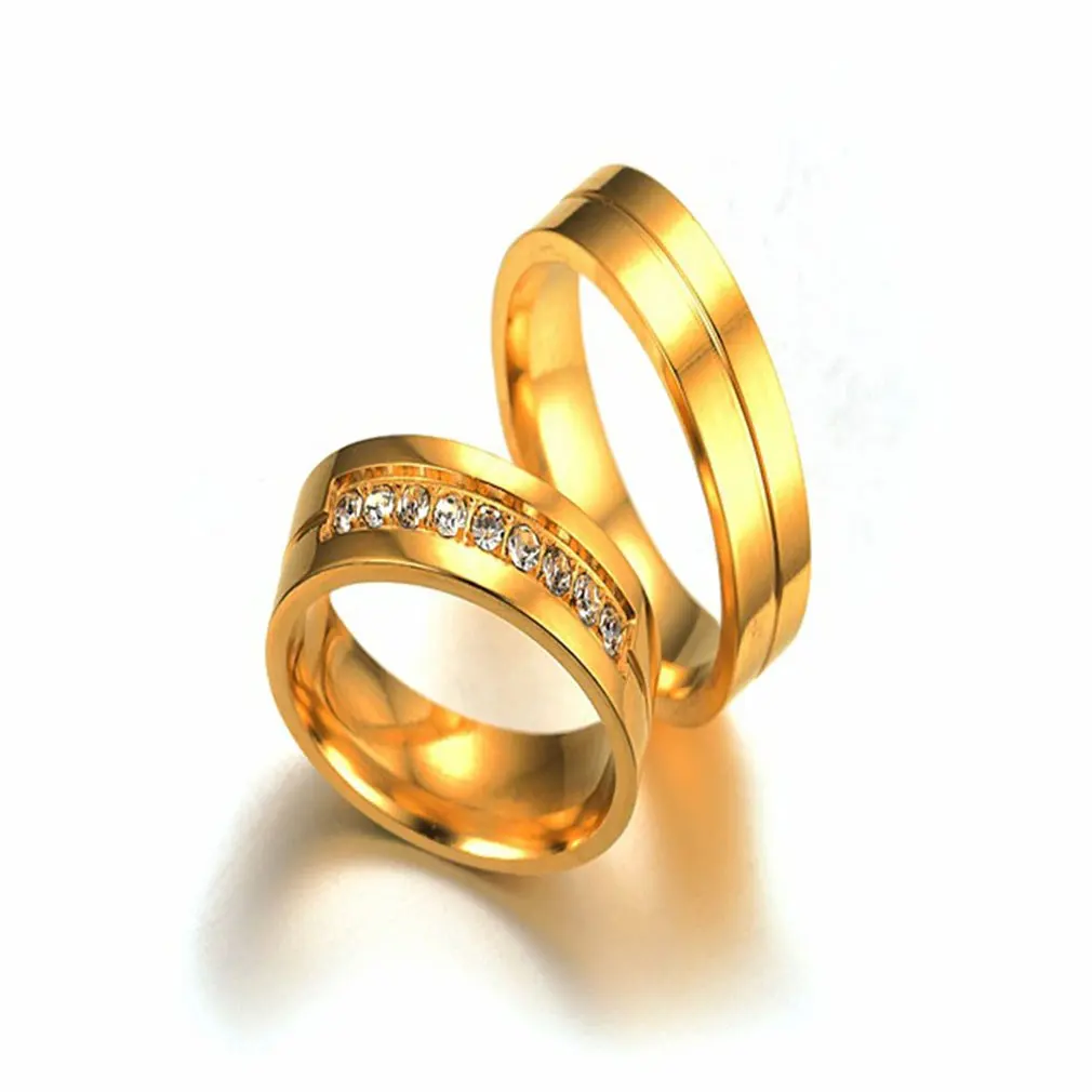 Роскошное дизайнерское обручальное кольцо из нержавеющей стали с цирконием для женщин и мужчин, элегантное парное кольцо на палец, хорошее ювелирное изделие, лучшие подарки