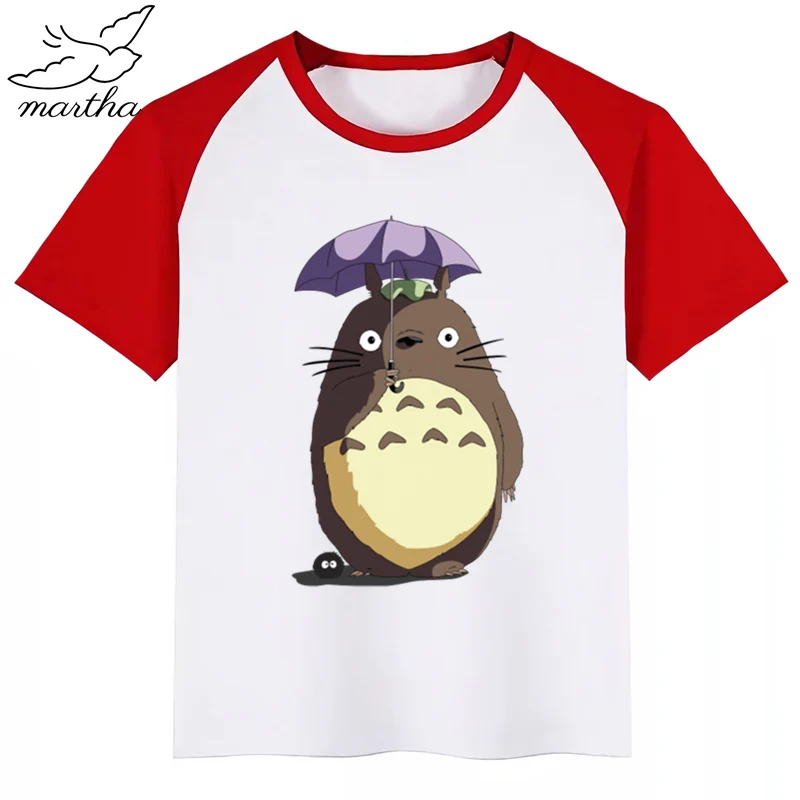 Totoro/Новая летняя детская футболка с принтом Футболка с круглым вырезом и короткими рукавами Повседневная футболка для маленьких девочек одежда для детей - Цвет: RedC