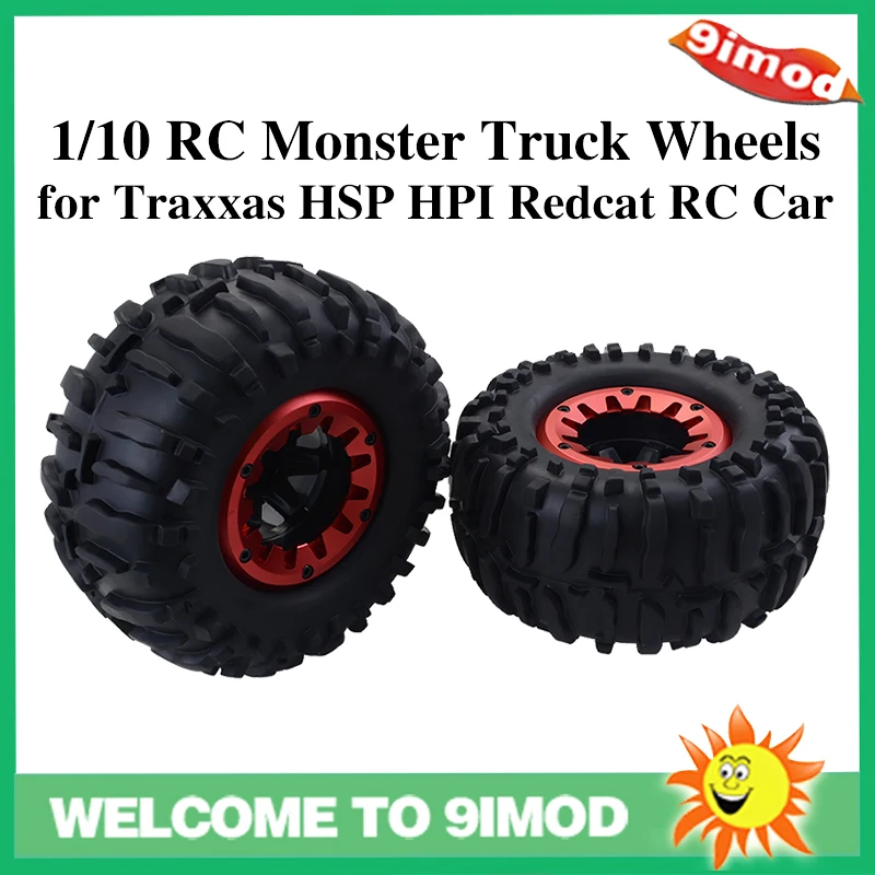 2 шт. 1/10 RC Monster Truck Резиновые шины колеса для 1:10 масштаб Traxxas HSP HPI Redcat ZD гоночная