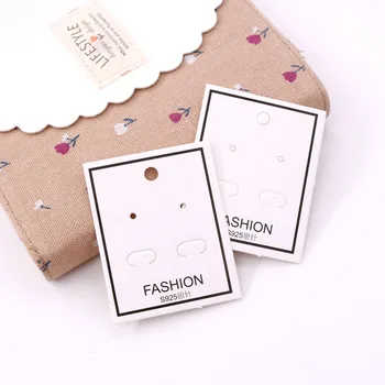 

200pcs/lot 4.8*6cm Jewelry Dangle Earring Cards White Paper Stud Earrings Display Tags Cards Holder High Quality