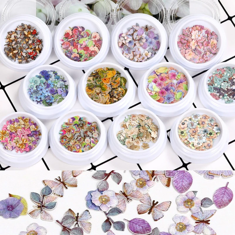 1box Small Wood Pulp Flowers Chips Epoxy Resin Mold Filling UV Resin Decorative Paper Flower Jewelry Making Nail Art Craft DIY