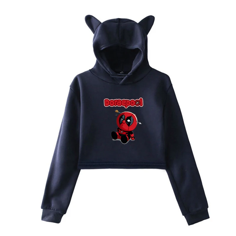 Kawaii Deadpool толстовки Харадзюку женская розовая одежда kpop толстовки Одежда для девочек уличная одежда зимние топы с длинными рукавами