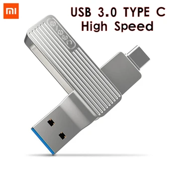 

Original xiaomi mijia Type-C USB dual interface mobile phone U disk 120MB / SM1 360 rotating aluminum alloy material smart APP