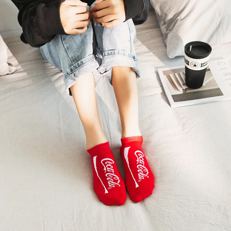 Popular Brand No-show Socks Coke Cool Socks Couples Spring next Season European And American Streets INS Wind Socks Men's Socks