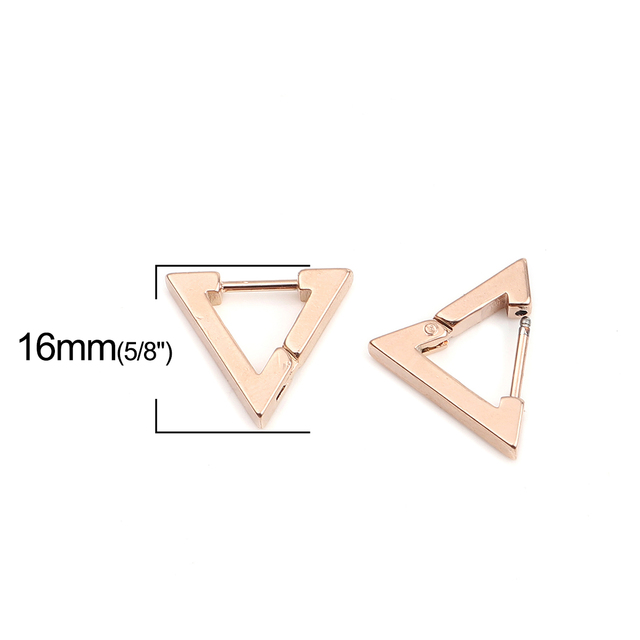 Box 304 Stainless Steel Geometric Hoop Earrings For Women Men Accessories Multicolor Black Rose Gold Loops,1 Pair