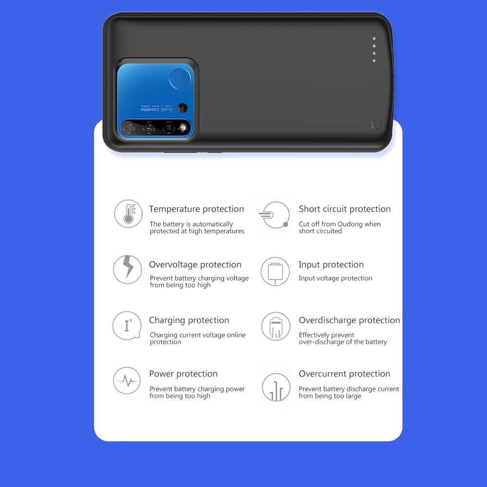 Для huawei P20 Lite Nova 5i 6500mAh Чехол для зарядного устройства расширенная батарея резервного копирования PowerBank Защитная крышка задний Чехол бант