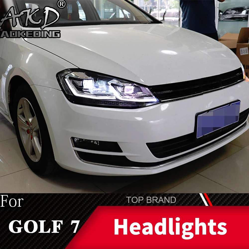 Фара для VW Golf 7 MK7 фары для гольфа 7,5 R линия дизайн Противотуманные фары Дневные ходовые огни H7 светодиодный Биксеноновая лампа автомобильные аксессуары