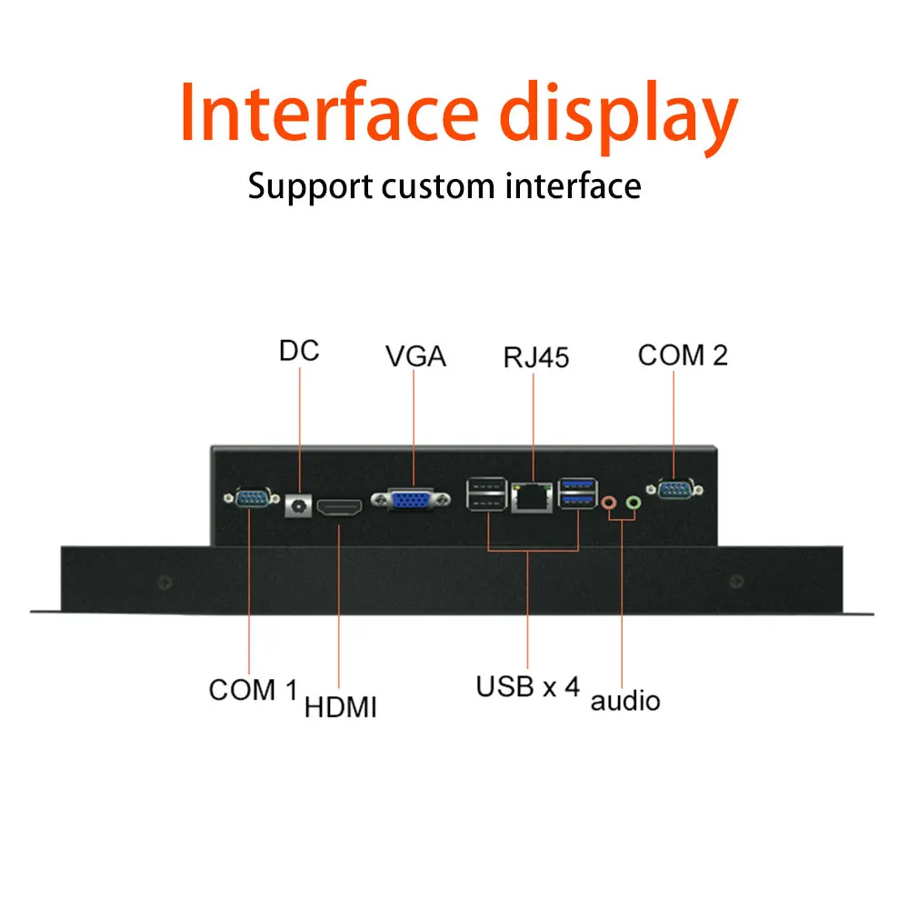 산업용 올인원 PC 패널 미니 컴퓨터, 저항성 터치 스크린, 와이파이 Win10 프로, 14 15.6 17.3 18.5 21.5 23.6, 19 인치