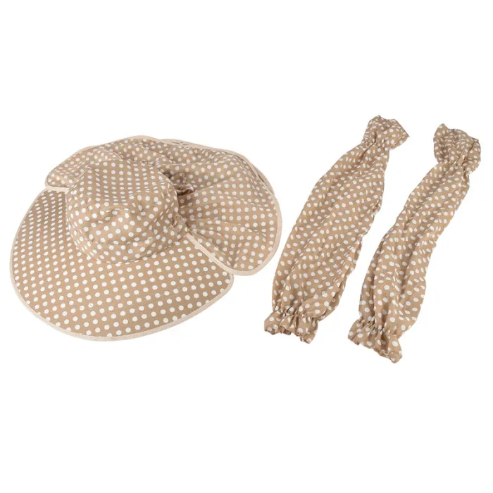 Fashion Summer Women Hat With Sleeves Dot Decorate Foldable Caps Ladies Beach Sunscreen Casual Hats Gardener Work Cap NOV99