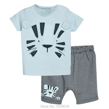 

Baby Boy Clothes Sets Kids 100% Cotton 2020 Summer T-shirt Pants 2pc Children Suits 1-7Y Bebe Boys Tee Cartoon Lion Tops Outfits