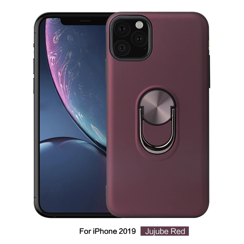 Wine Red 360 переход с кронштейн, чехол для телефона для iPhone 11 шок защита противоударный чехол из ТПУ+ PC материал жесткий корпус - Цвет: Wine Red
