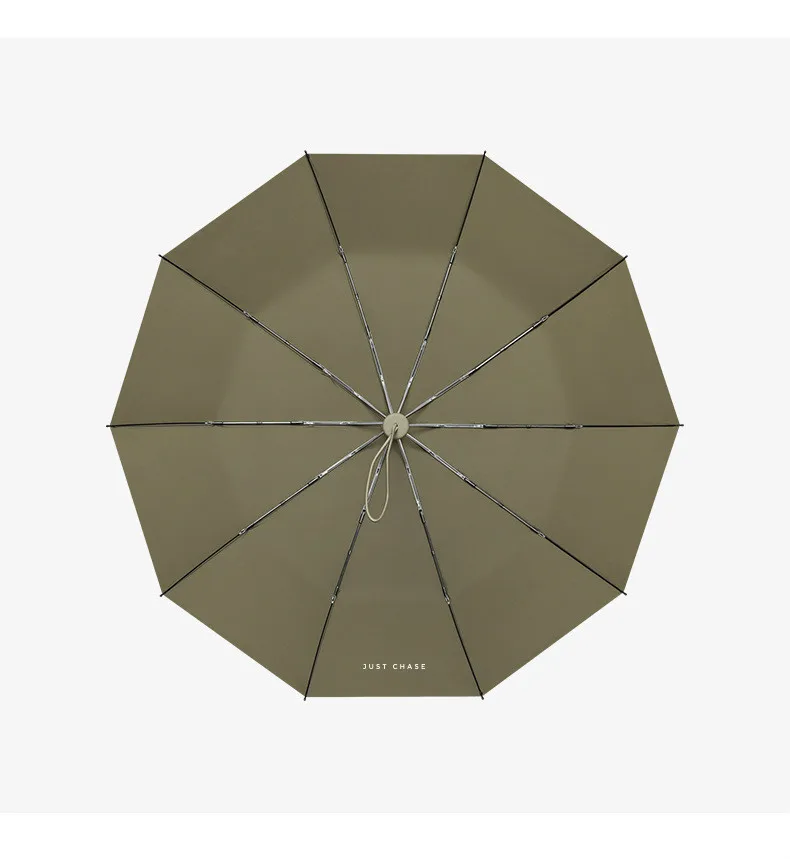 Ветрозащитный складной автоматический зонт от дождя, роскошные ветрозащитные зонты, устойчивые к дождю мужские подарки - Цвет: Армейский зеленый