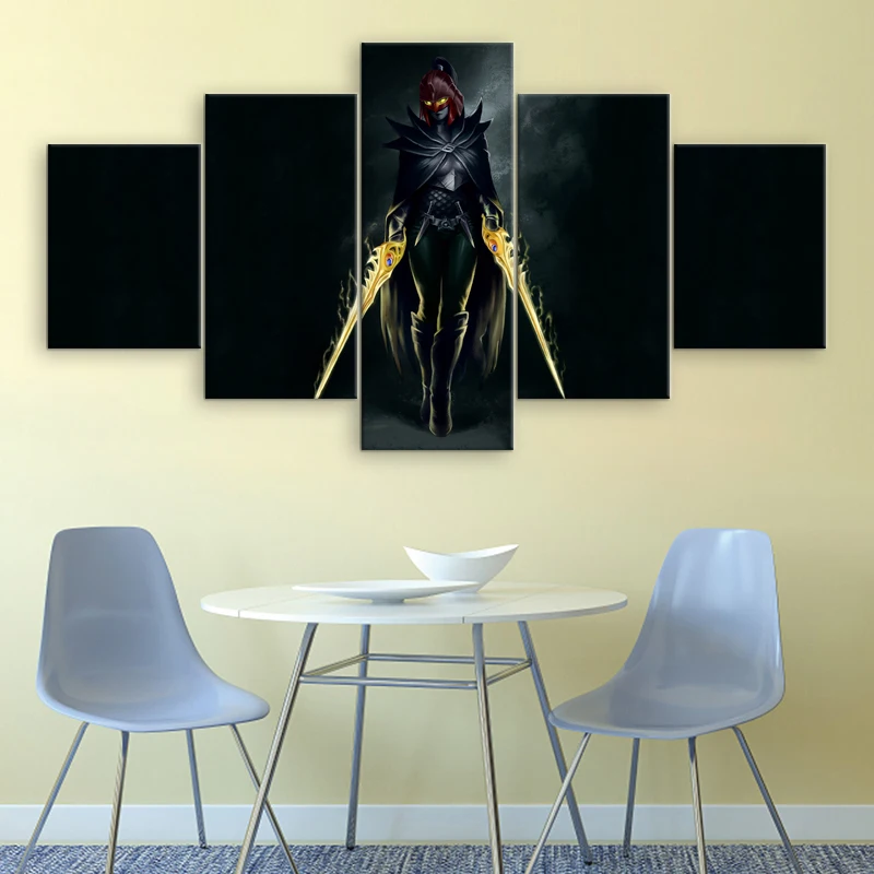 5 Panel Canvas Printed Painting Modern Wall Art Dota 2 Phantom Assassin Game Poster Home Decor For