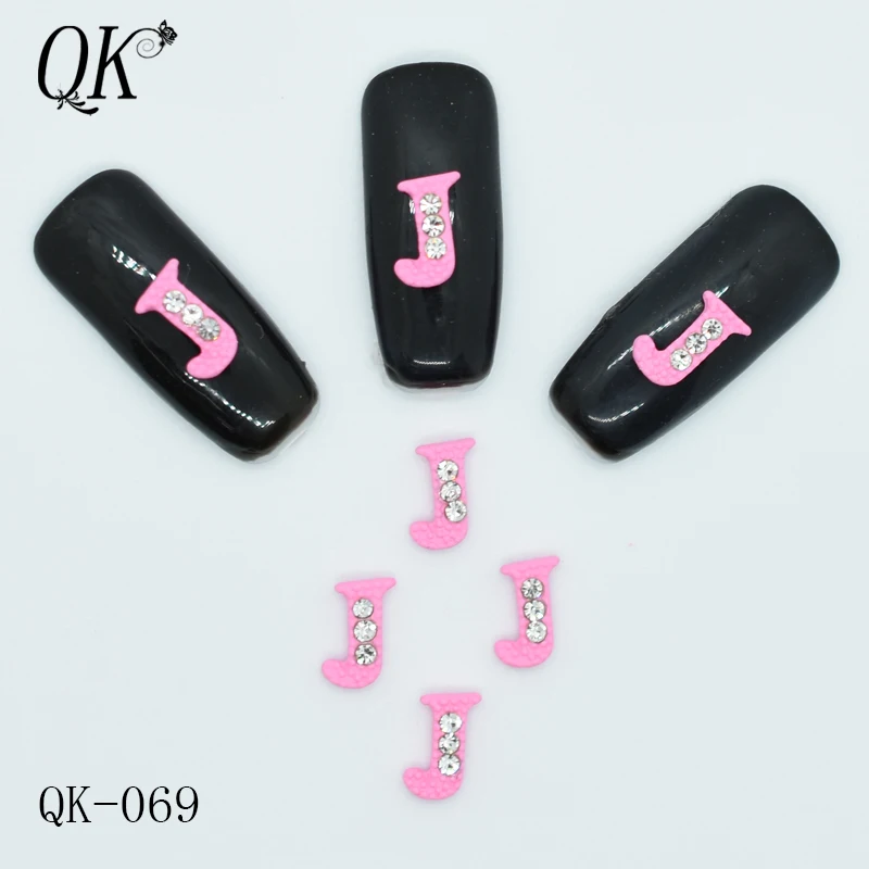 100PCs-J 100 шт A-Z, английские буквы, Кристальные украшения для ногтей, сплав, 3D Стразы для ногтей, алмазные буквы, стиль DIY, украшения для маникюра - Цвет: 100PCs-J