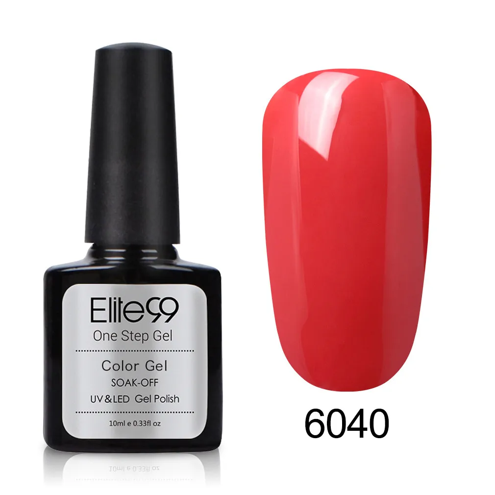 6040 Elite99 10 мл гель для ногтей one step Лаки без необходимы вещи наивысшего Базовое покрытие Гель-лак для ногтей 3 в 1 УФ гель для ногтей маникюр гель лак - Цвет: 6040