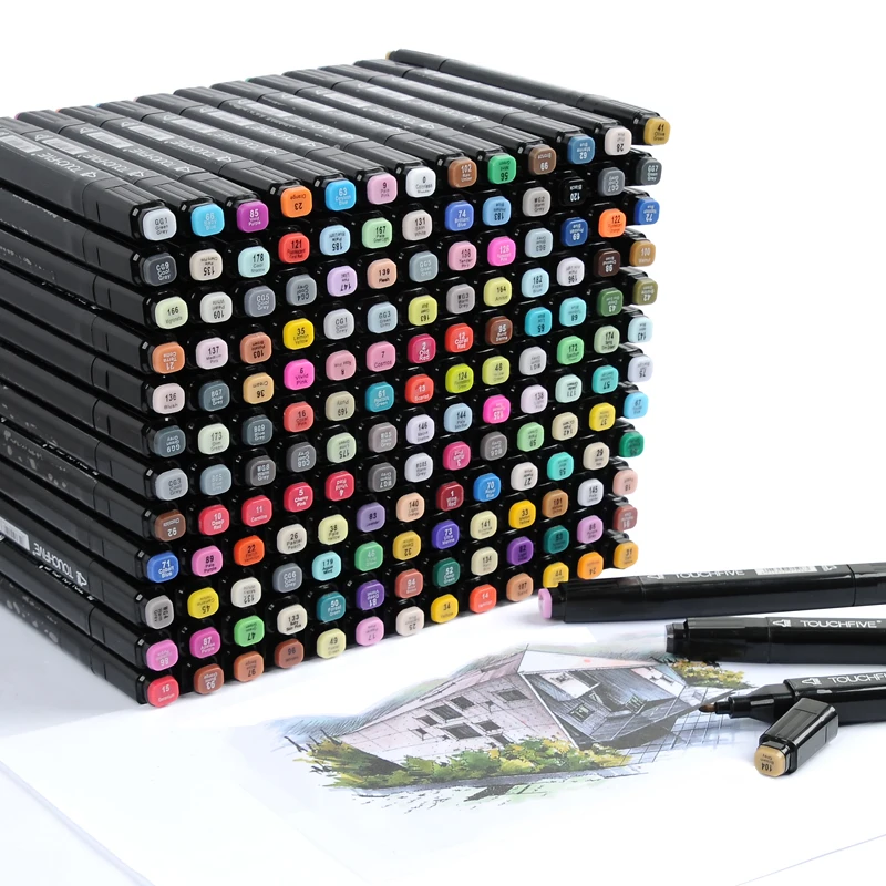 Permanent Marker Pen Marker Pens Color Marker Pens Permanent Marker Permanent Markers Pen Marker Paint Marker Pen Markers Pen Marker Pen Acrylic Paint Markers 24/30/40/60/80/168lot Markers Hand Painted Manga Drawing Markers Pen Alcohol Based Sketch Oily Twin Brush Pen Bookmark