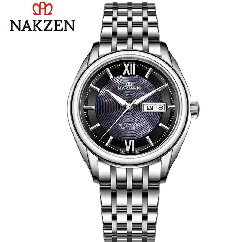 NAKZEN 2020 новинка мужские часы Топ бренд роскошные сапфировые механические с ручным