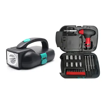 

24in1 Multifunction Repair Tool Set Universal Kit Car Household Socket Wrench Ratchet Screwdriver Lamp Emergency Light Dropship