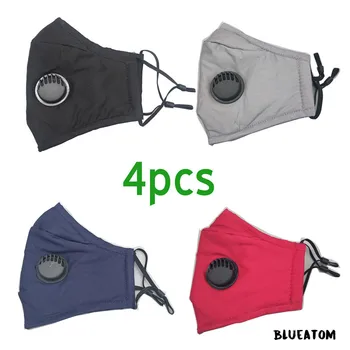 

4pcs pm2.5 mask Cotton Mask For Woman Man 2020 Fashion face mask with filters Cloth Activated carbon filter reusable face mask